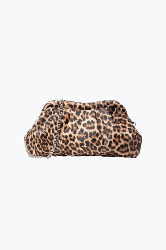 Chain Strap Bag with Leopard Pattern