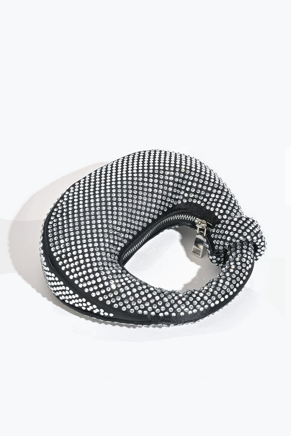 Crystal Studded Circular Knot Handle Bag