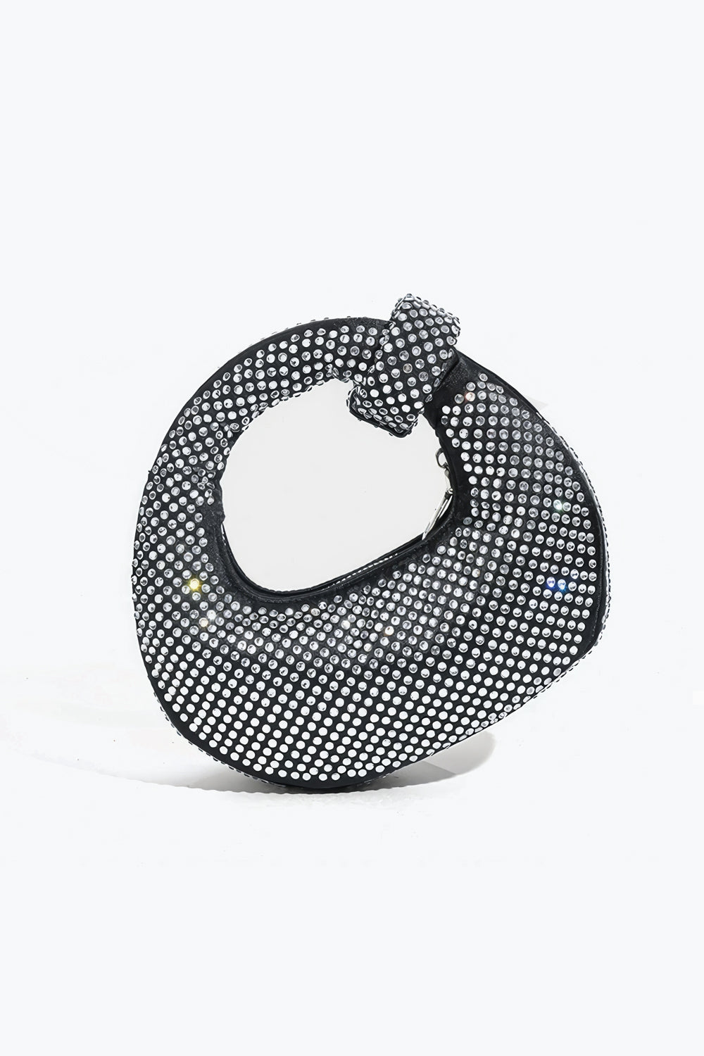 Crystal Studded Circular Knot Handle Bag