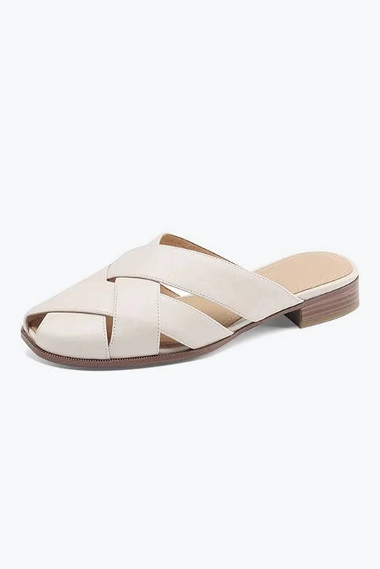 Crisscross Slide Sandals - White