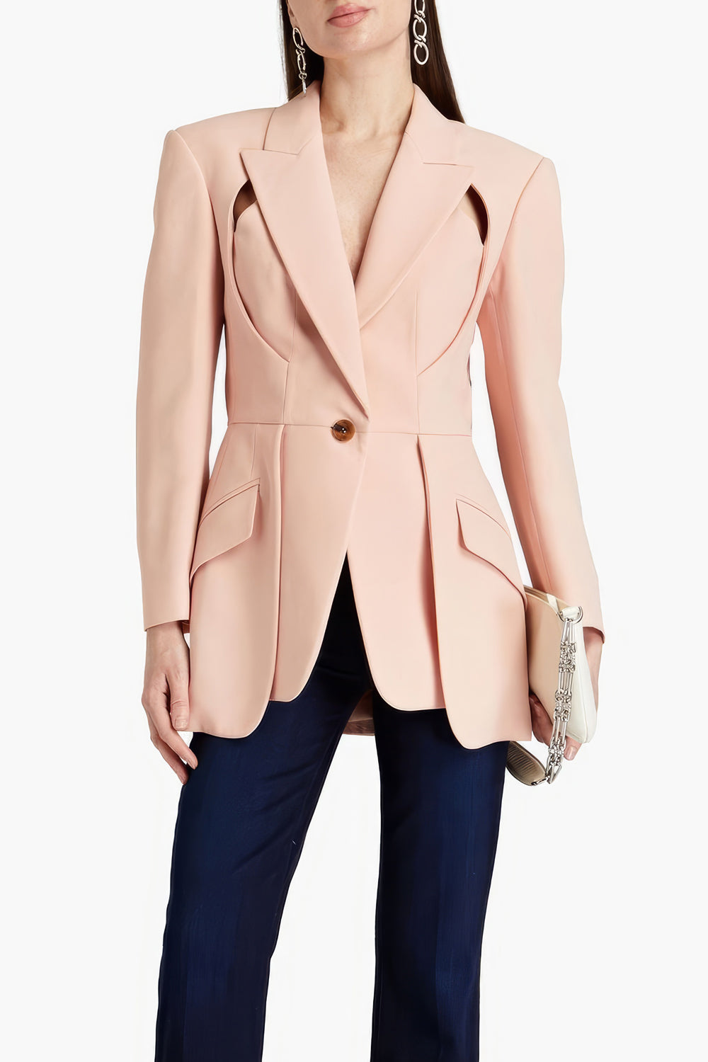 Structured Cut-Out Detail Blazer
