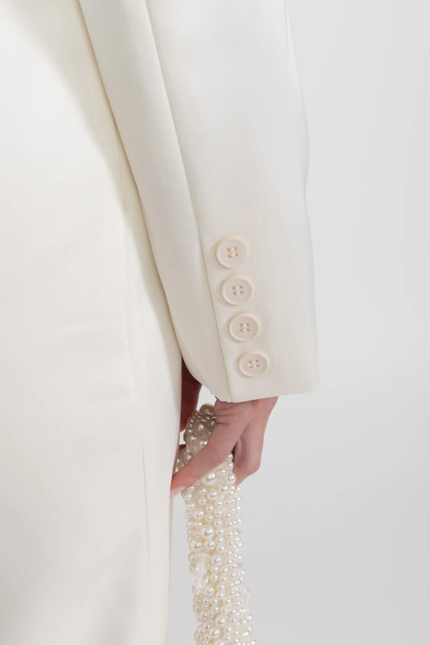 Blazer Style Midi Dress - White