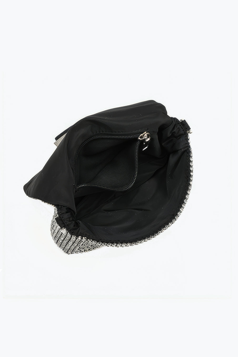 Crystal Embellished Rectangular Flap Bag with Buckle Detail