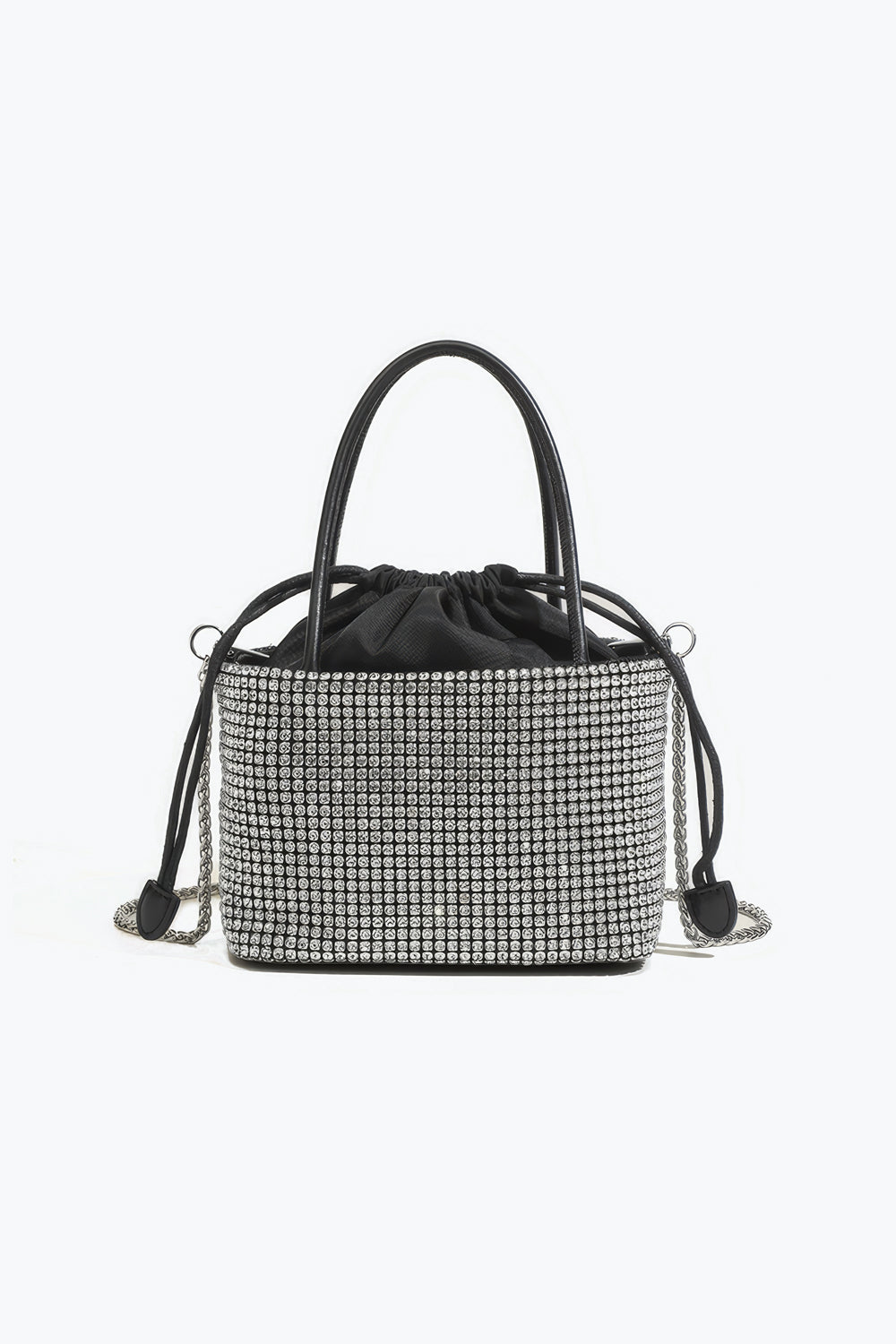 Rhinestone Drawstring Handle Bag