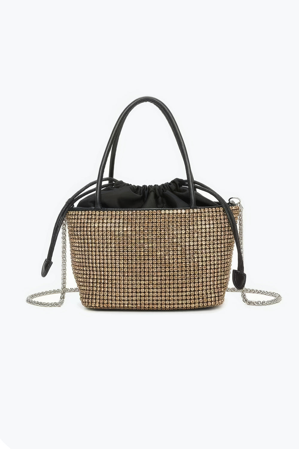 Rhinestone Drawstring Handle Bag