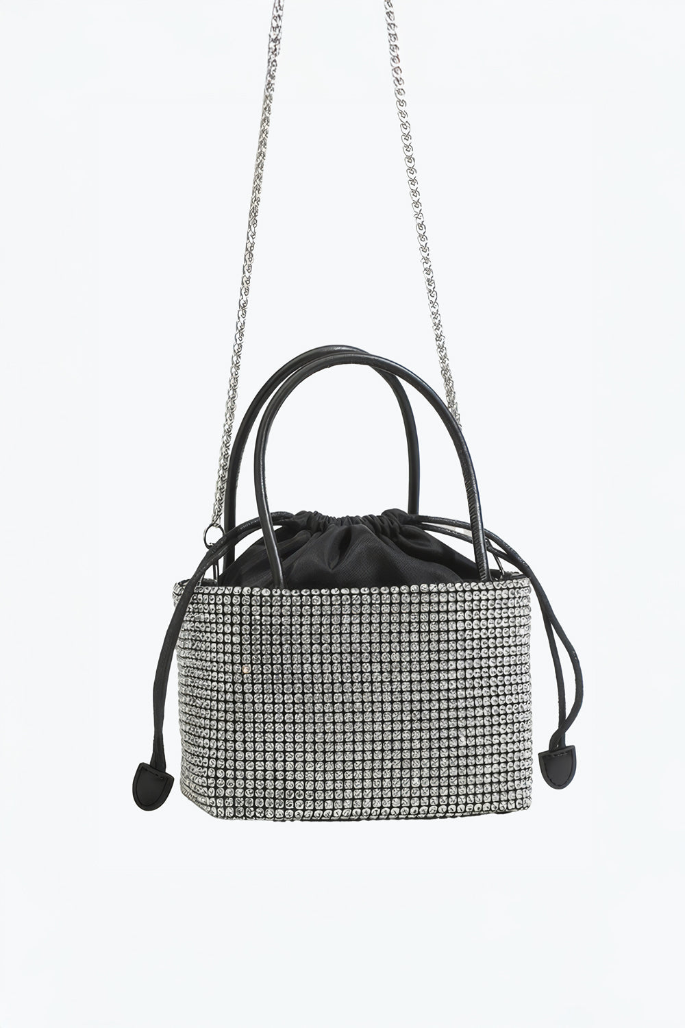 Rhinestone Drawstring Handle Bag