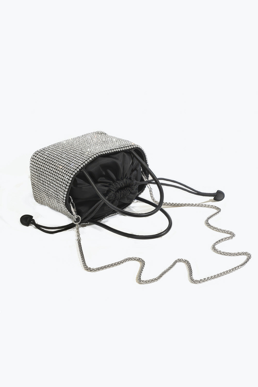 Rhinestone Drawstring Handle Bag