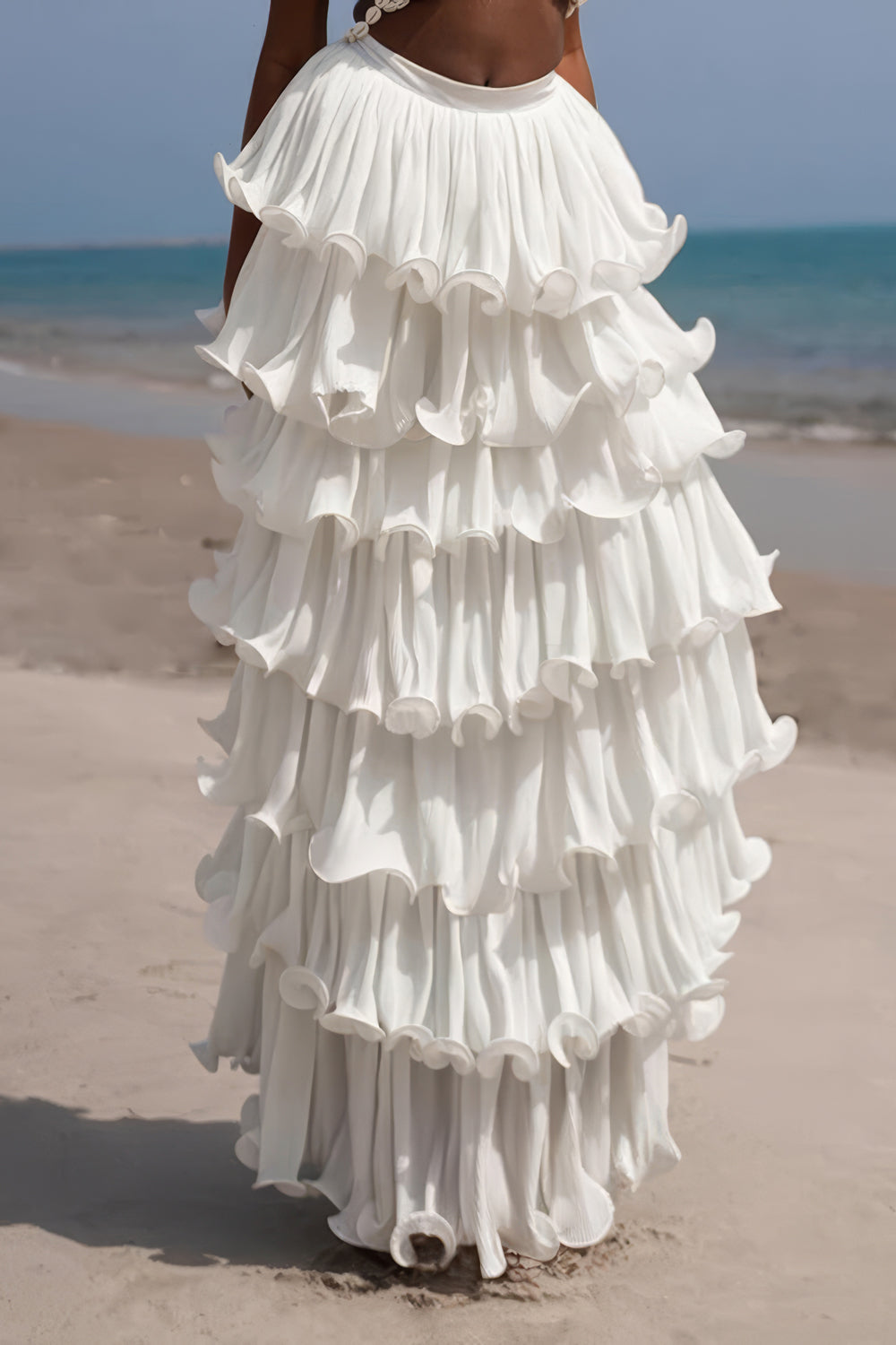 High-Waisted Tiered Ruffle Maxi Skirt