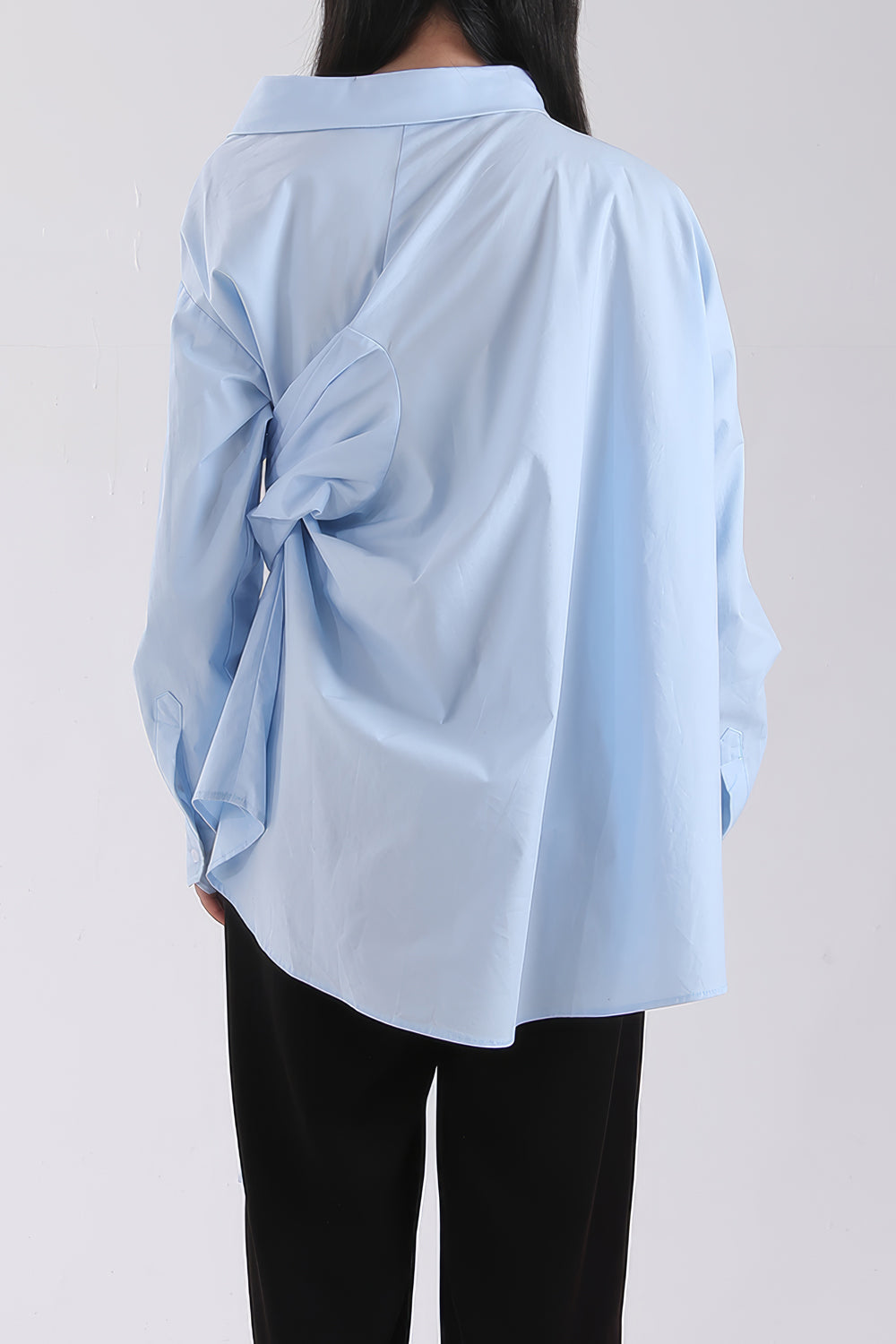 Asymmetric Wrap Shirt with Tie Detail