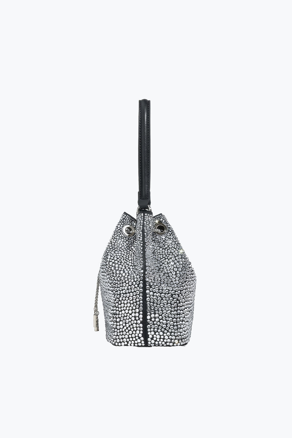 Rhinestone Drawstring Bucket Bag with Shoulder Strap