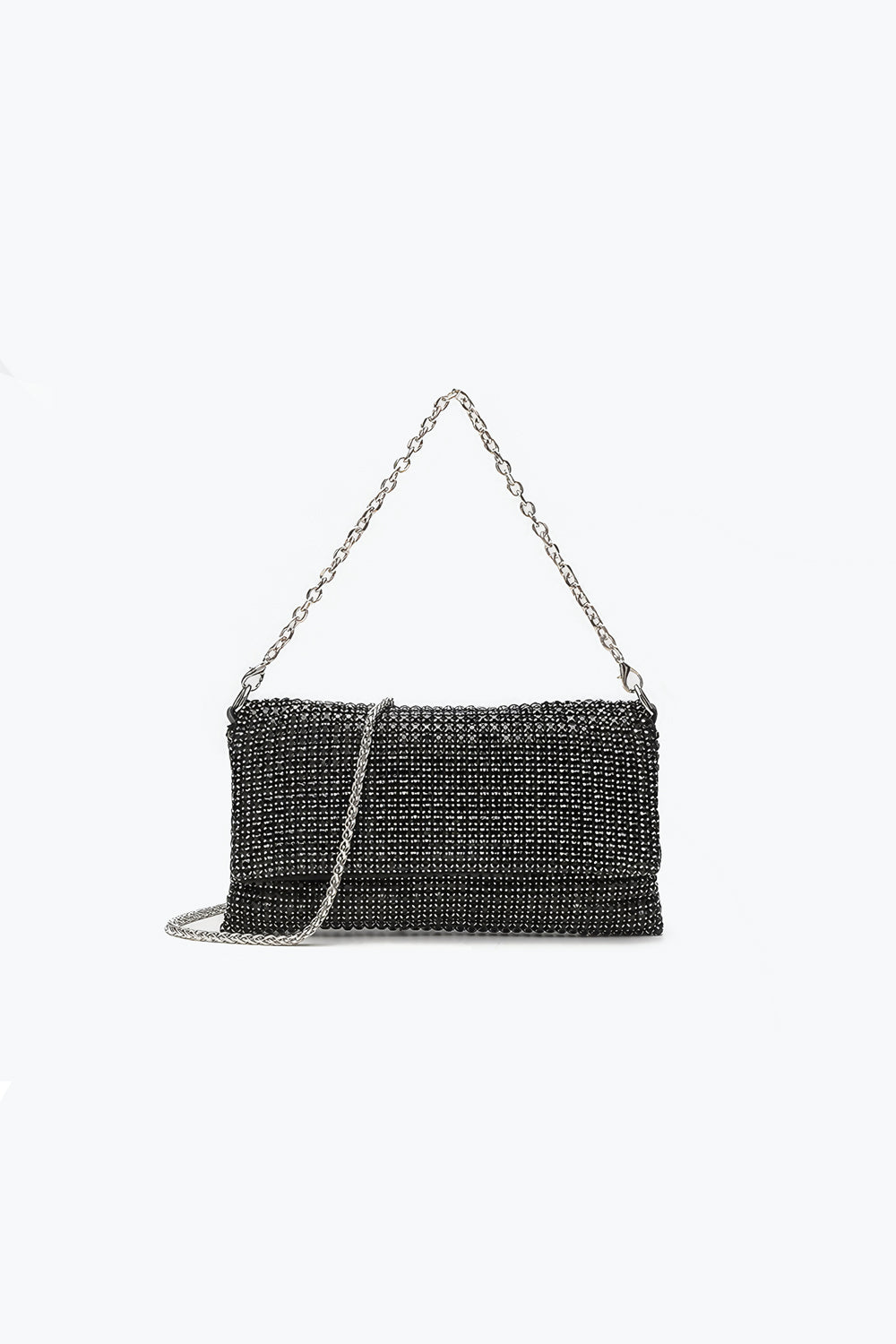 Rhinestone Mesh Chain Shoulder Bag