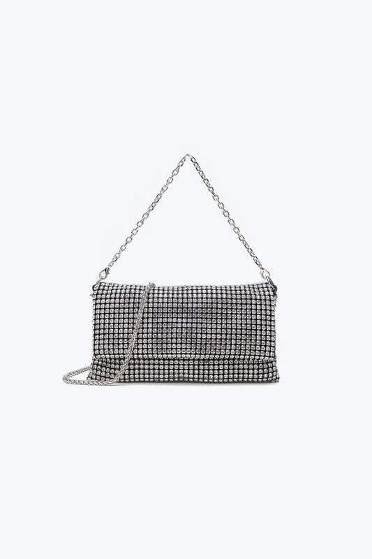 Rhinestone Mesh Chain Shoulder Bag