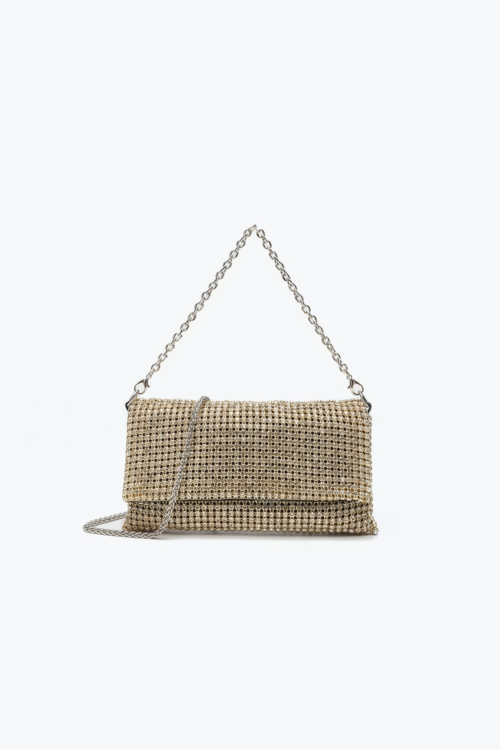 Rhinestone Mesh Chain Shoulder Bag