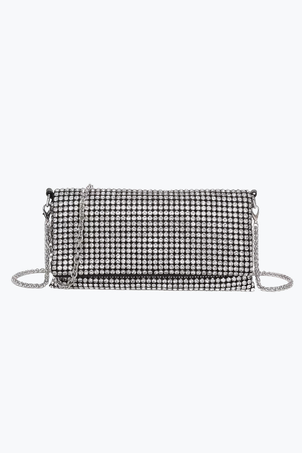 Rhinestone Mesh Chain Shoulder Bag