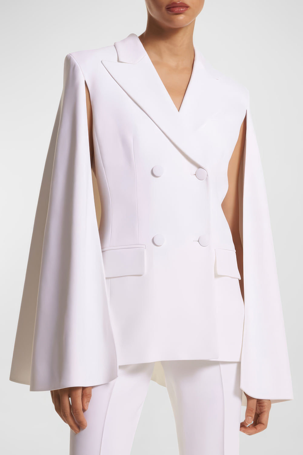 Double-Breasted Cape Blazer