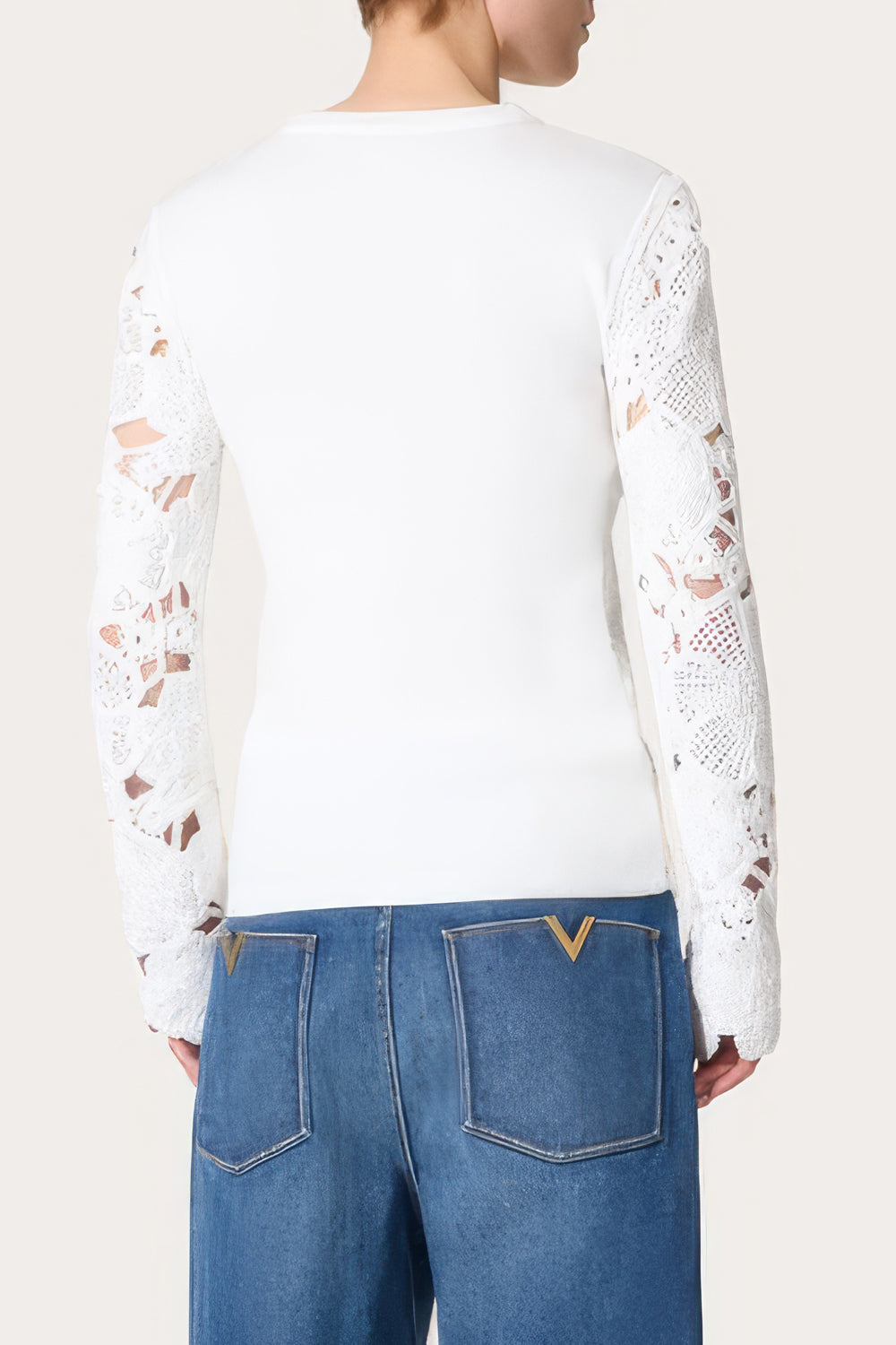 Floral Hollow Out Knit Top