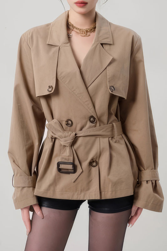 Double-Breasted Belted Trench Coat