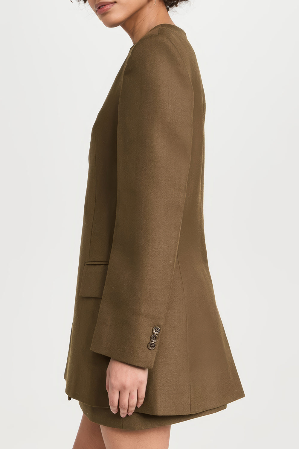 Asymmetrical Blazer-Style Mini Dress with Keyhole Detail