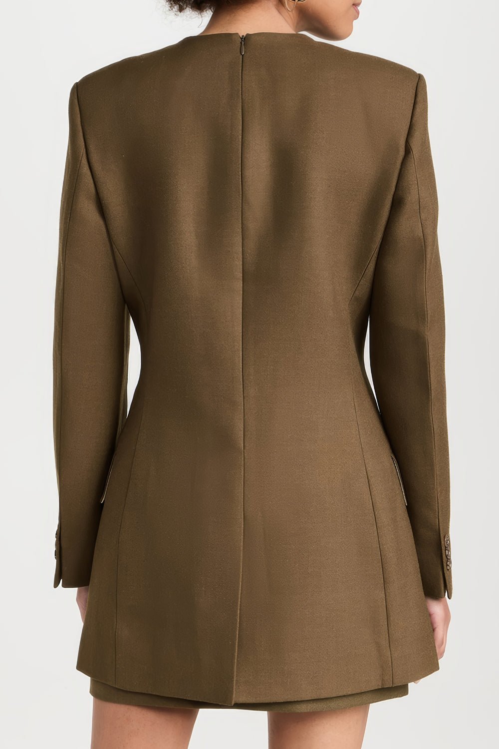 Asymmetrical Blazer-Style Mini Dress with Keyhole Detail