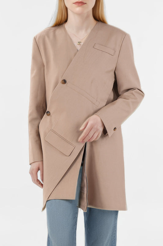 Asymmetric Blazer-Style Mini Dress