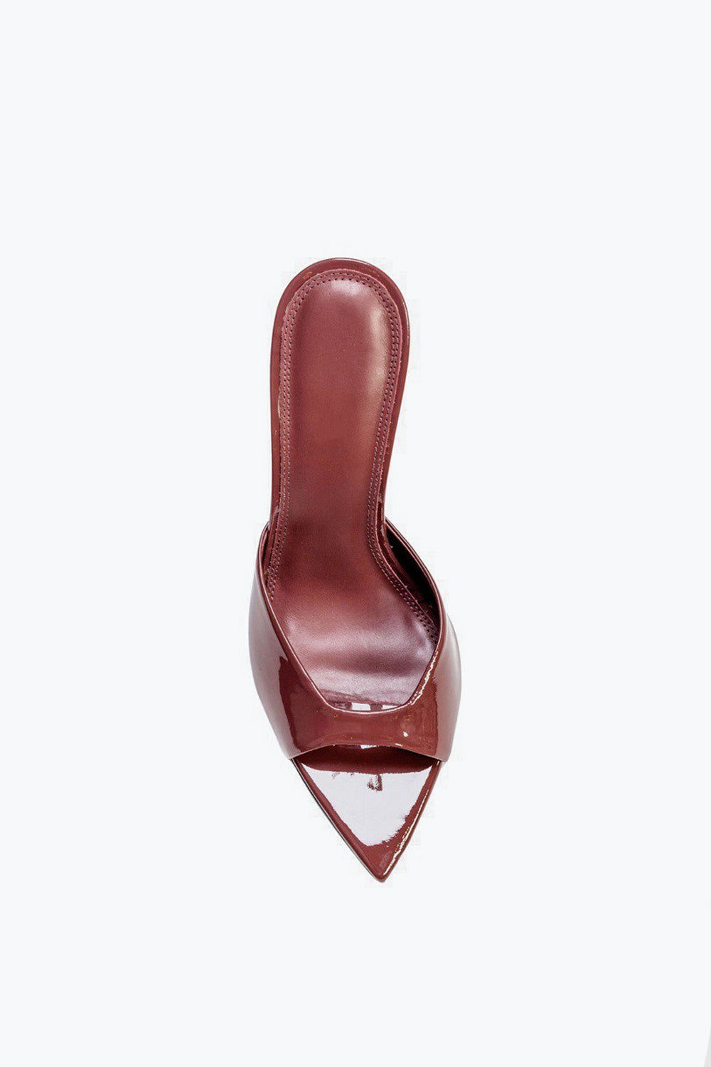 Pointed Peep Toe Slip-On Heels - Maroon