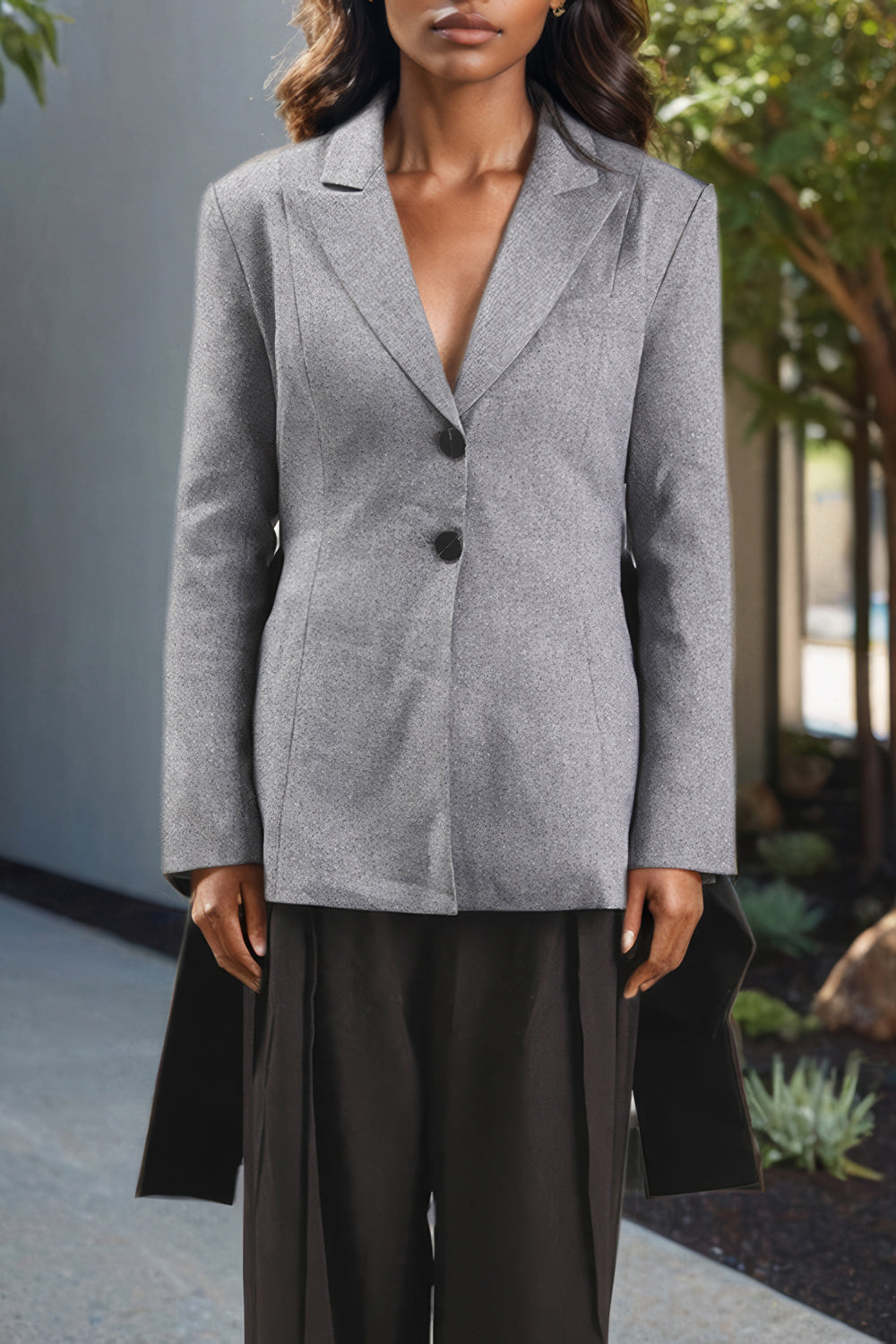 Layered Blazer with Wrap Detail