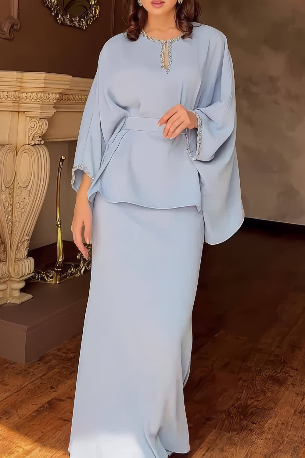 Elegant Top and Maxi Skirt Two-Piece Set