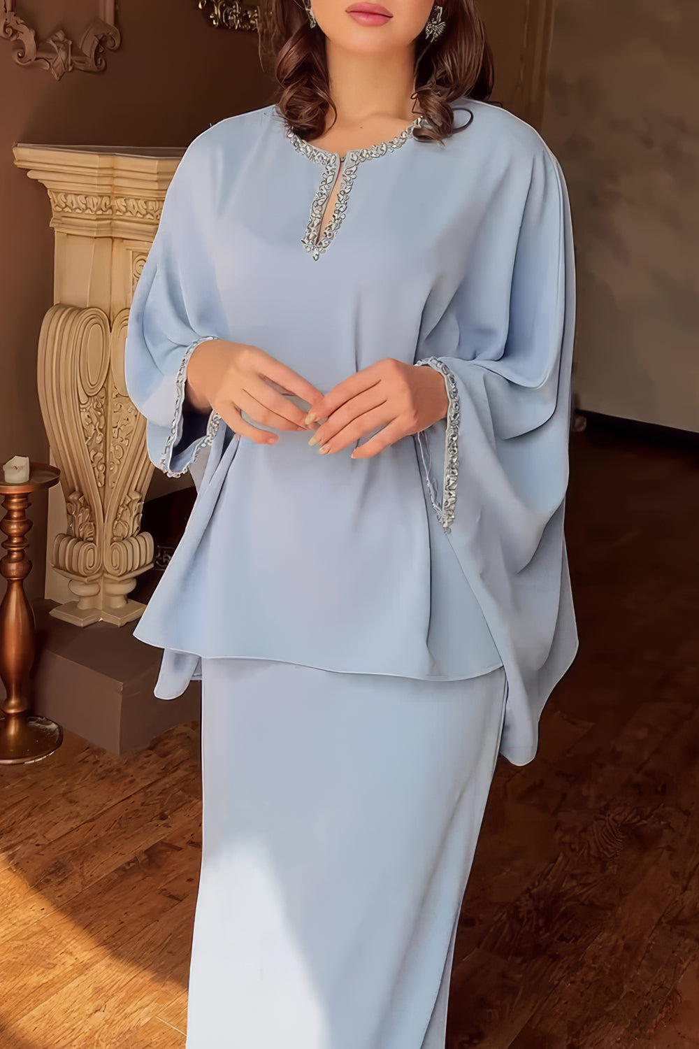 Elegant Top and Maxi Skirt Two-Piece Set