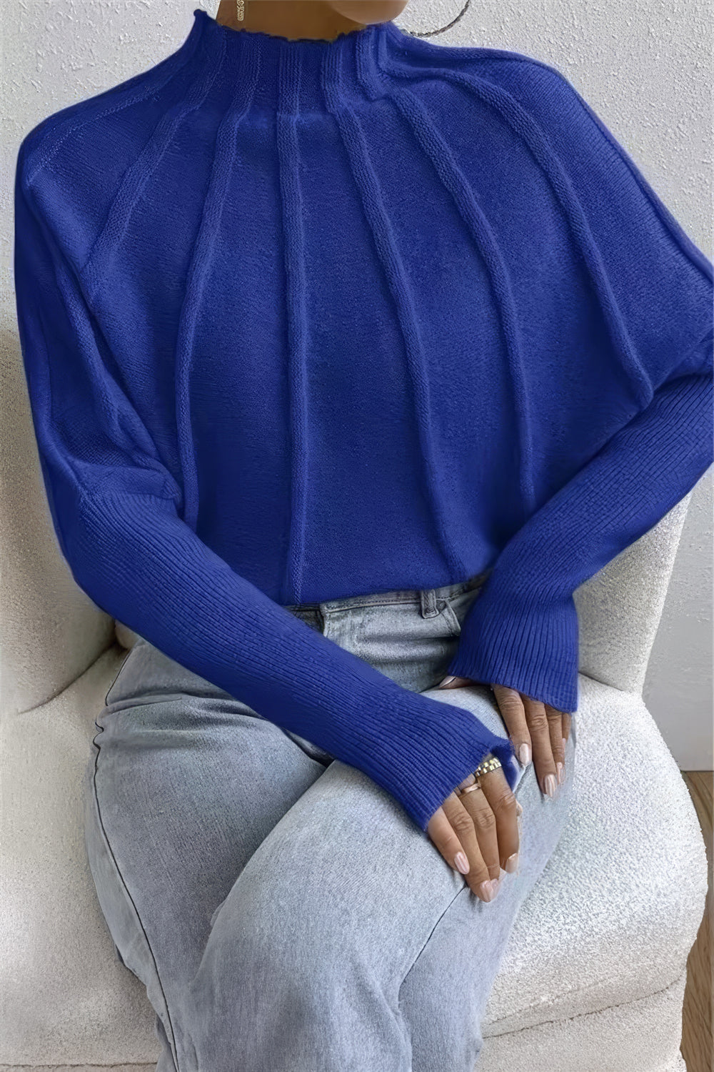 Contemporary Ribbed Mock-Neck Sweater