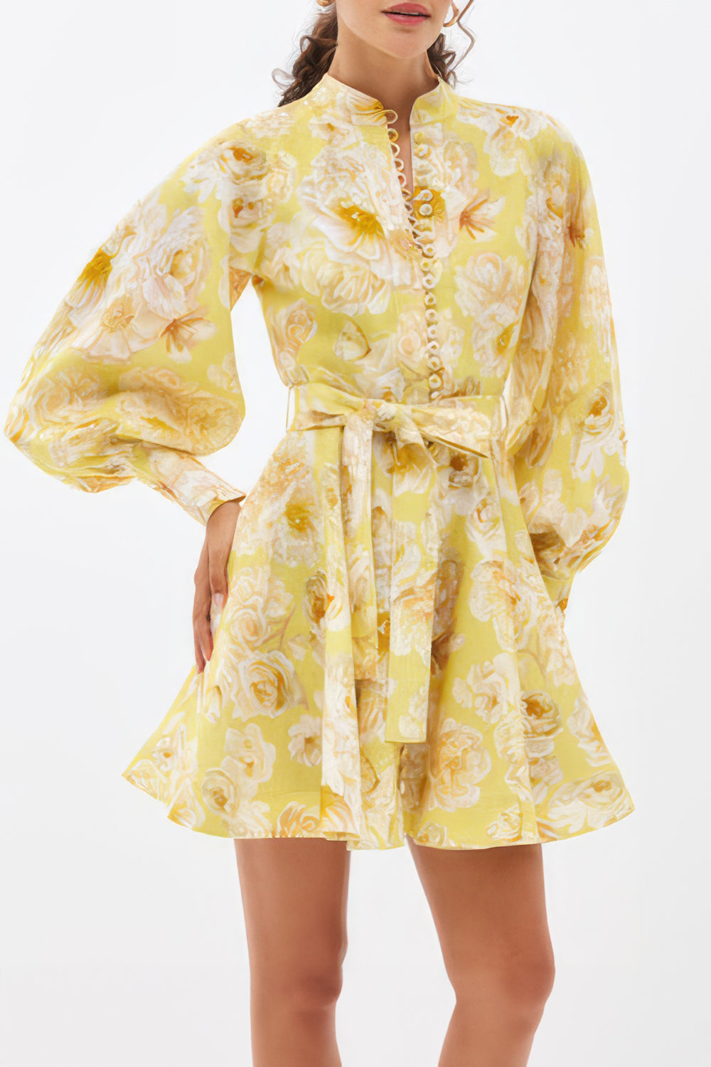 Floral Puff Sleeve Mini Dress