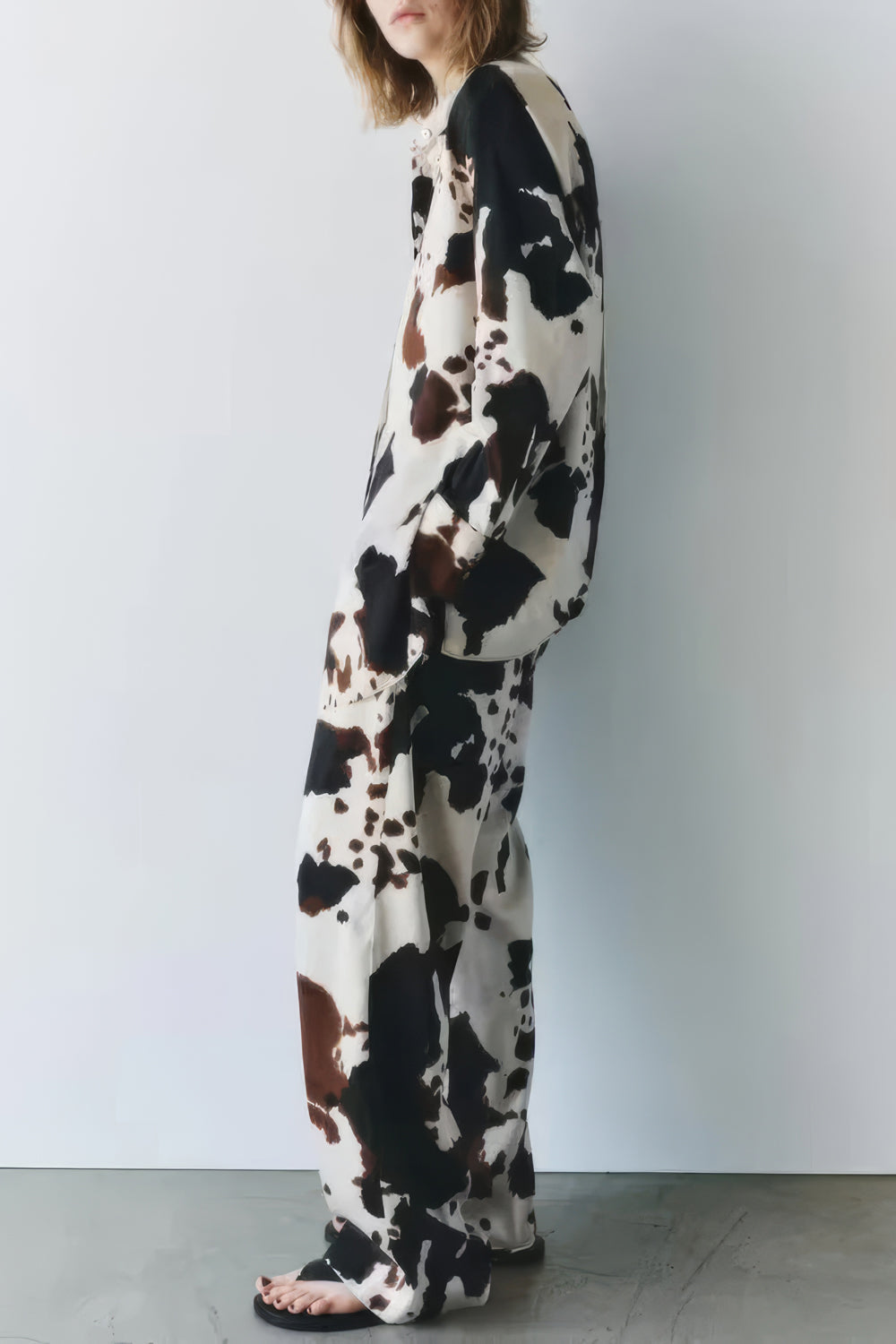 Two-Piece Set Abstract Print Shirt and Trousers