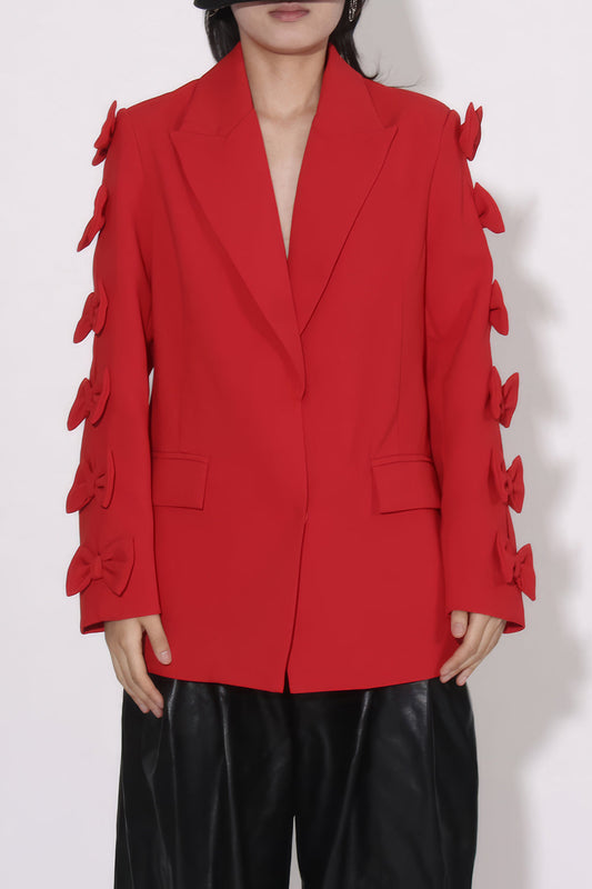 Bow-Detail Sleeve Blazer