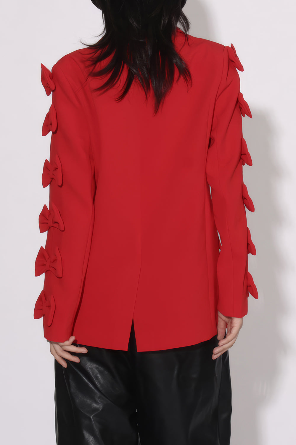 Bow-Detail Sleeve Blazer