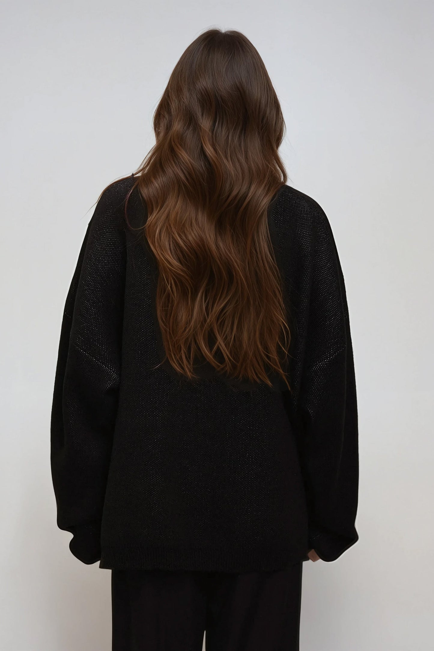 Oversized Knitted Sweater - Black