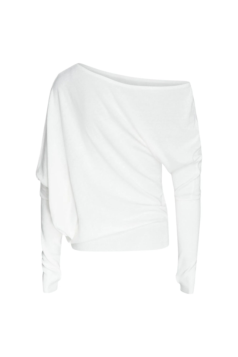 Off-Shoulder Long Sleeve Top - White