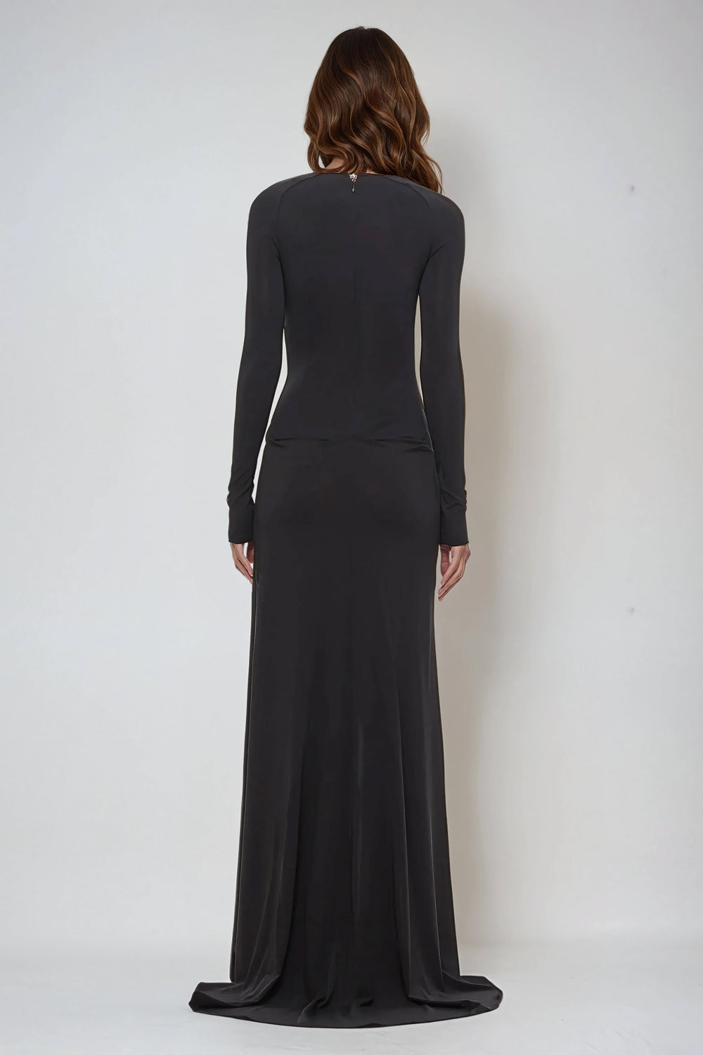 Long Sleeve Cut-Out Maxi Dress - Black