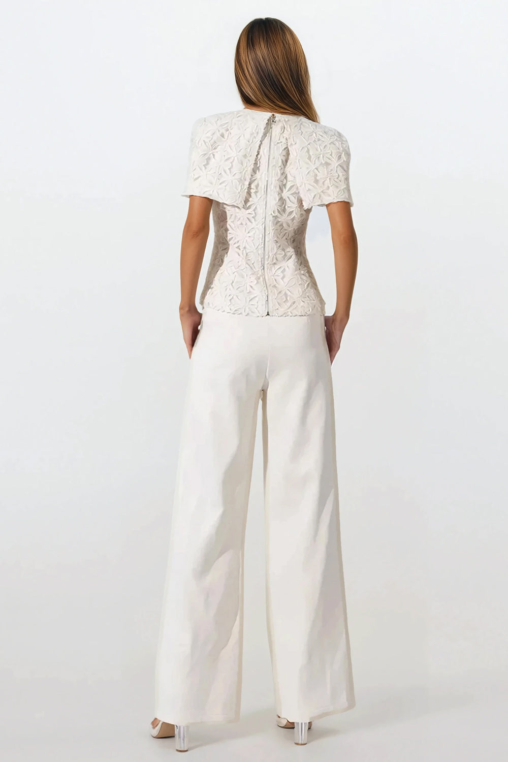 Embroidered Short Sleeve Top - Apricot