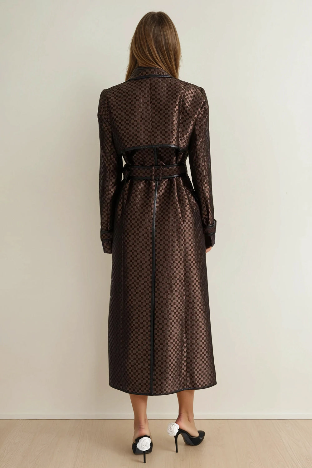 Maxi Jacket with Buckle Belt - Black