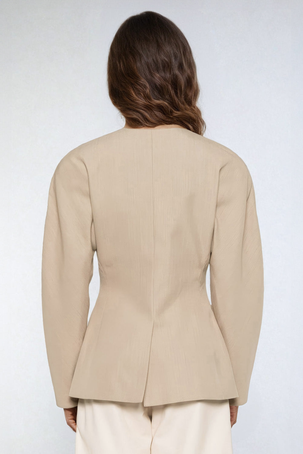 Minimalist Structured Blazer - Khaki