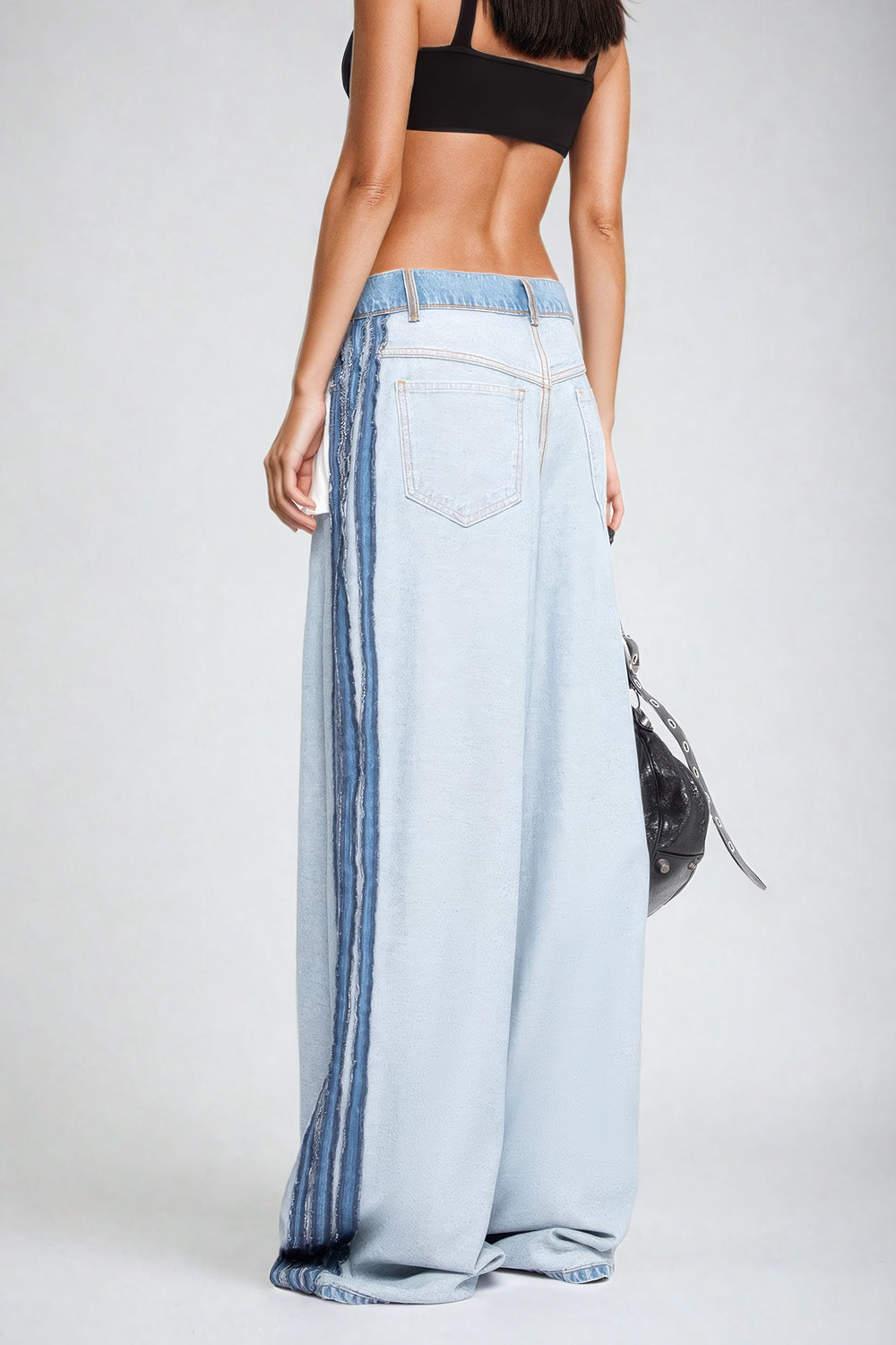Upside-Down Inspired High-Waisted Wide-Leg Jeans - Blue