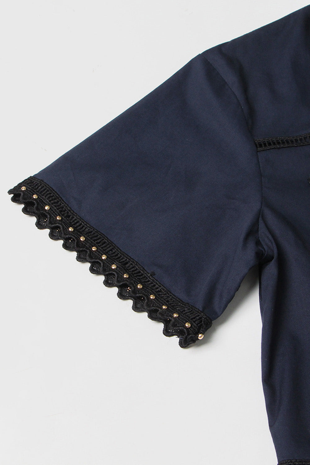 Lace Detail Two-Piece Set - Navy