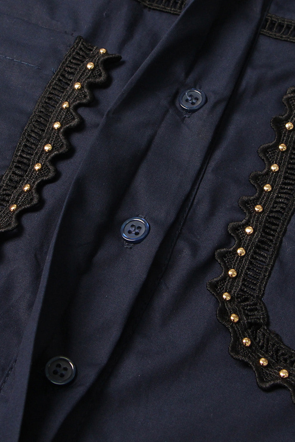 Lace Detail Two-Piece Set - Navy