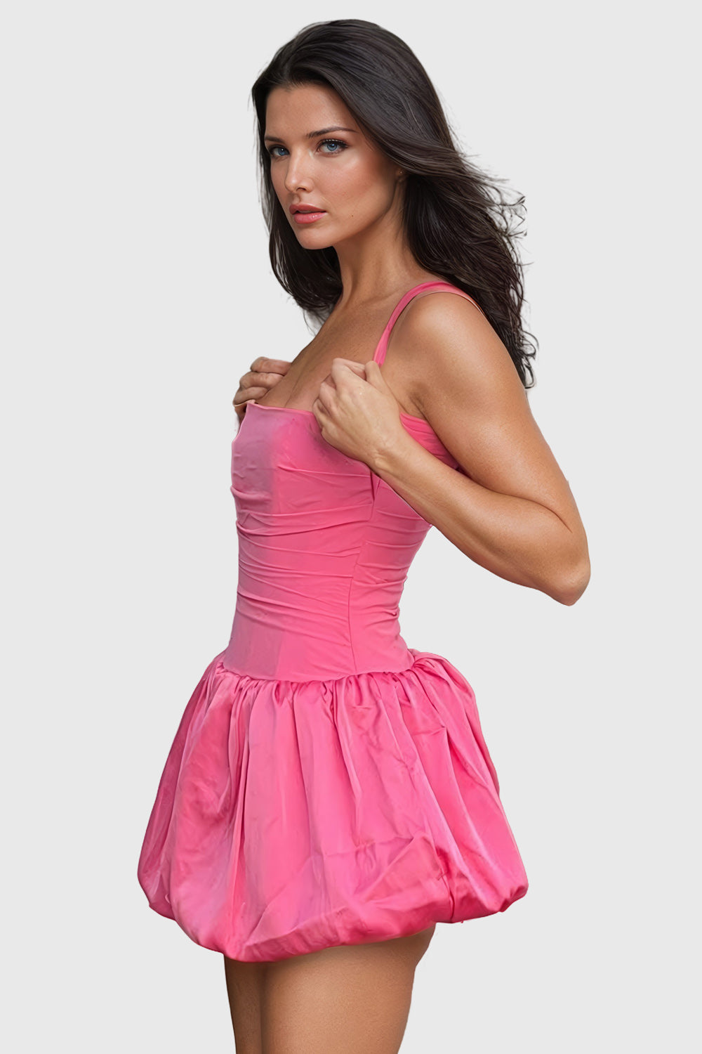 Halter Balloon Mini Dress - Pink