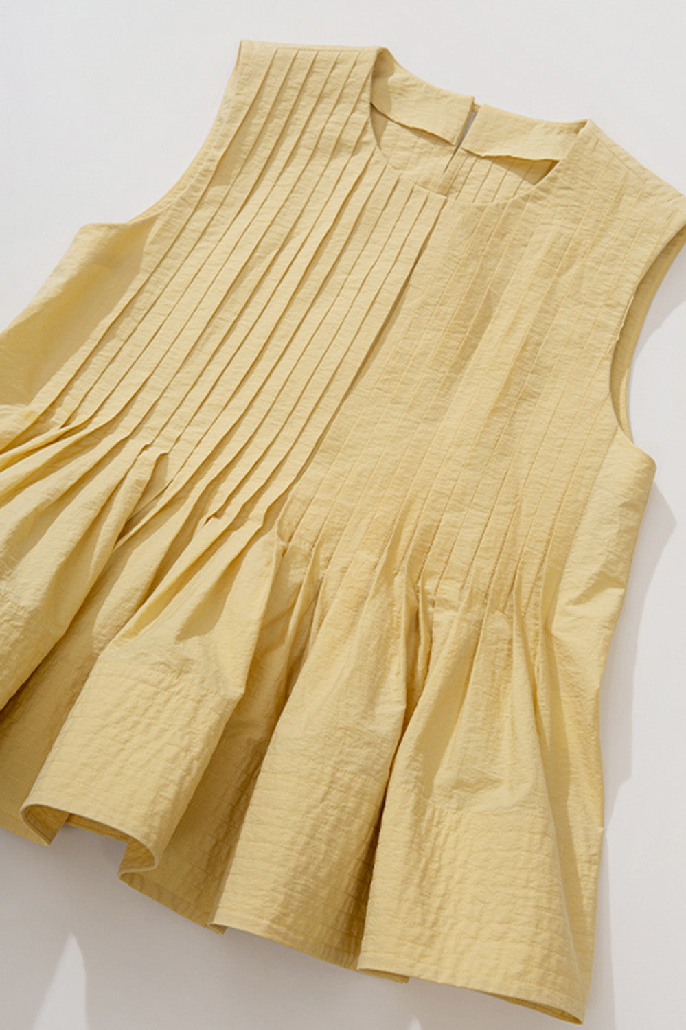 Pleated Top and Skirt Co-Ord Set - Yellow