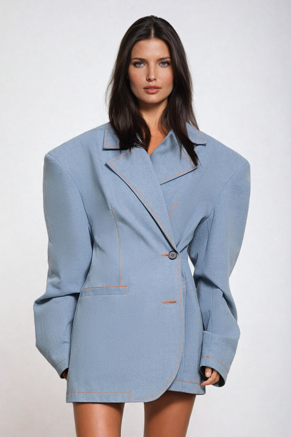 Structured Oversized Blazer - Blue