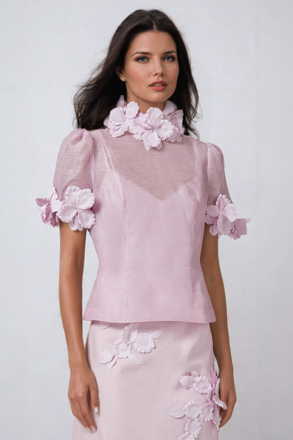 Co-Ord Set with Camisole Top and Midi Skirt - Pink