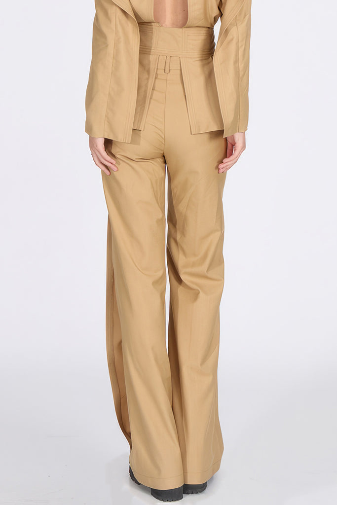 High Waisted Wide Trousers - Mustard