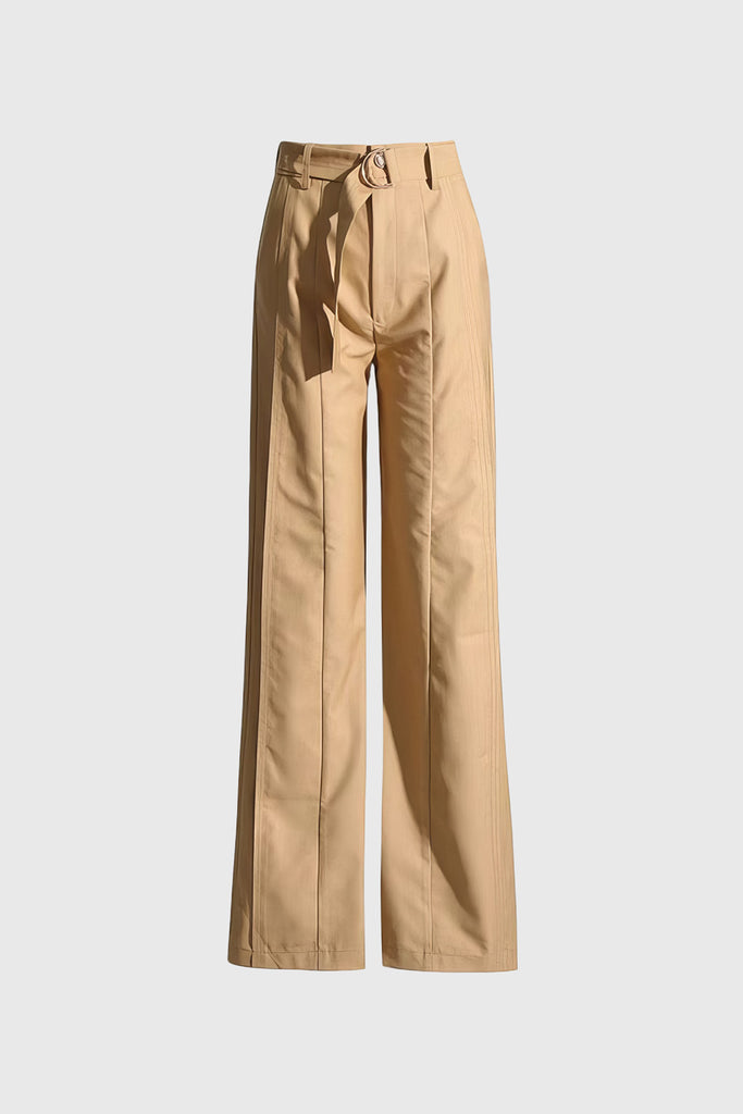 High Waisted Wide Trousers - Mustard