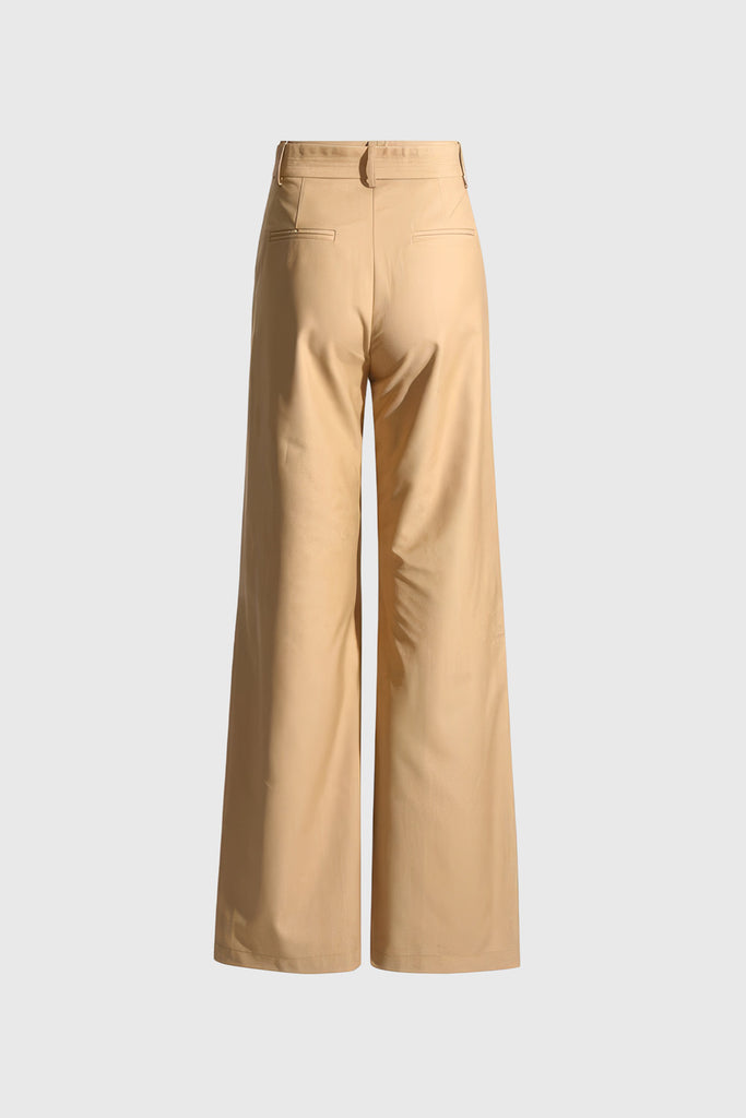 High Waisted Wide Trousers - Mustard