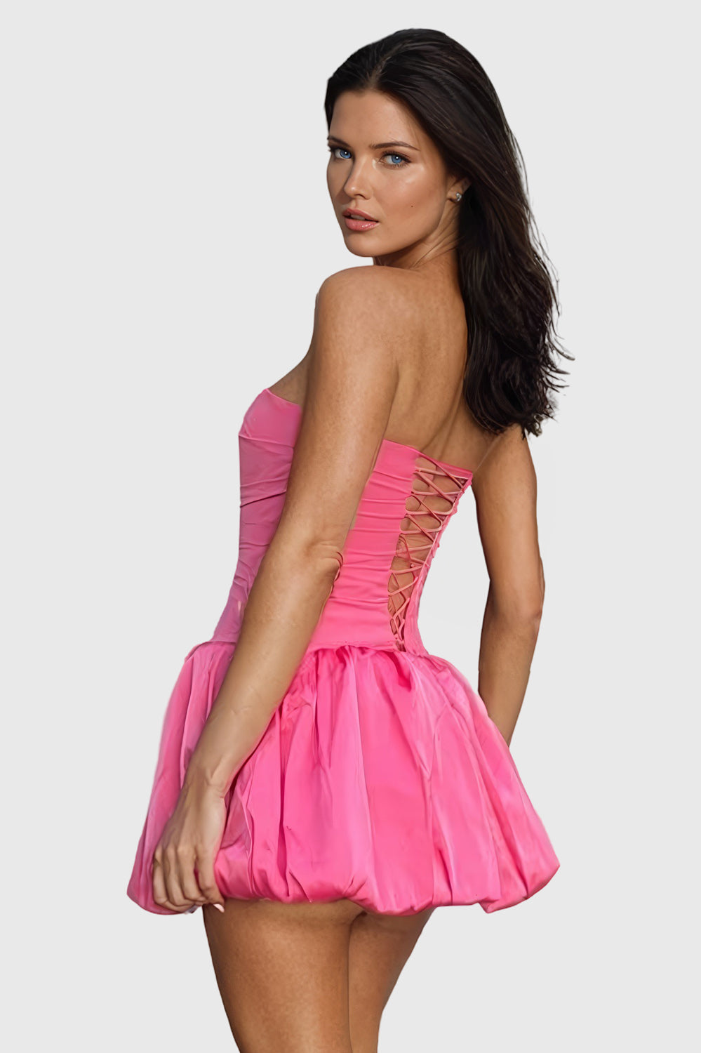 Halter Balloon Mini Dress - Pink